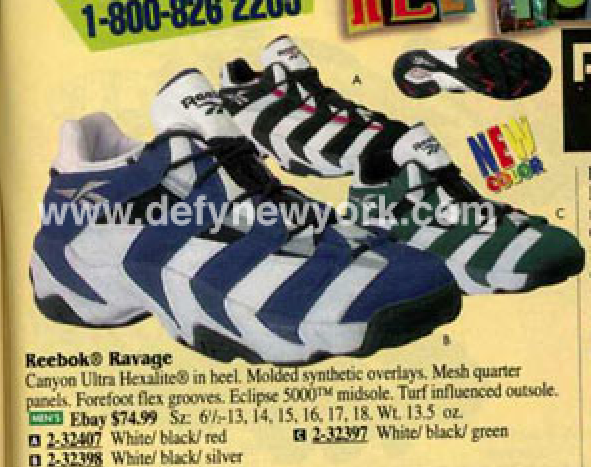 Reebok Ravage Shoe 1996