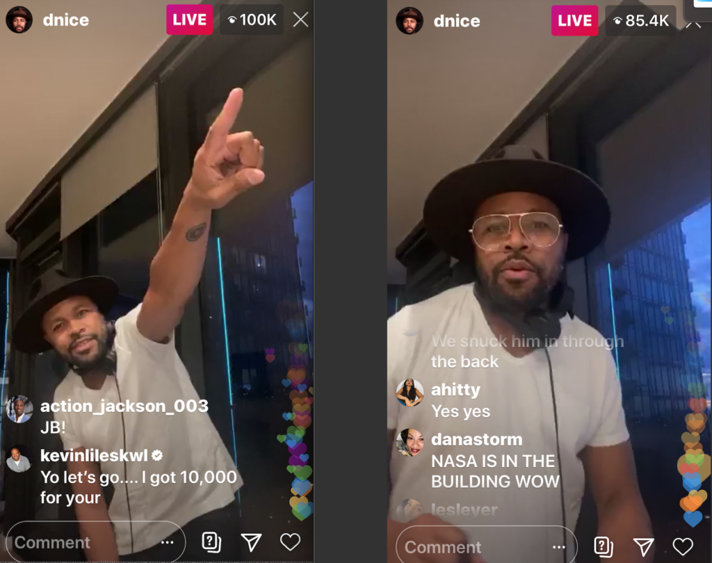 100k on ig live party with donald trump, bernie sanders, joe