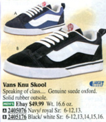 vans sneakers 1998