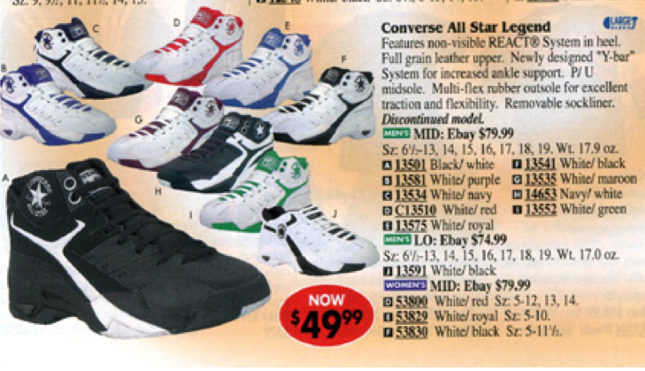 converse basketball shoes 1998