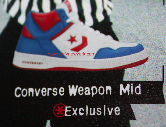 Converse Weapon Mid Basketball Shoe White Red Blue 2003