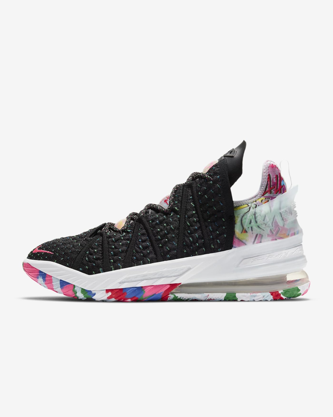 Nike Lebron 18 Black/Multi-Color/White Style: CQ9283-002 2020 Now Available